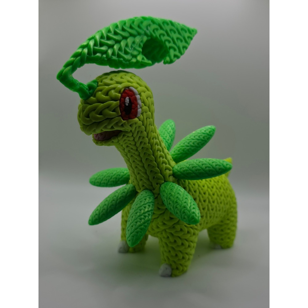 8" 3D-Printed Faux-Knit Bayleef Figure – The Ultimate Pokémon Collectible!